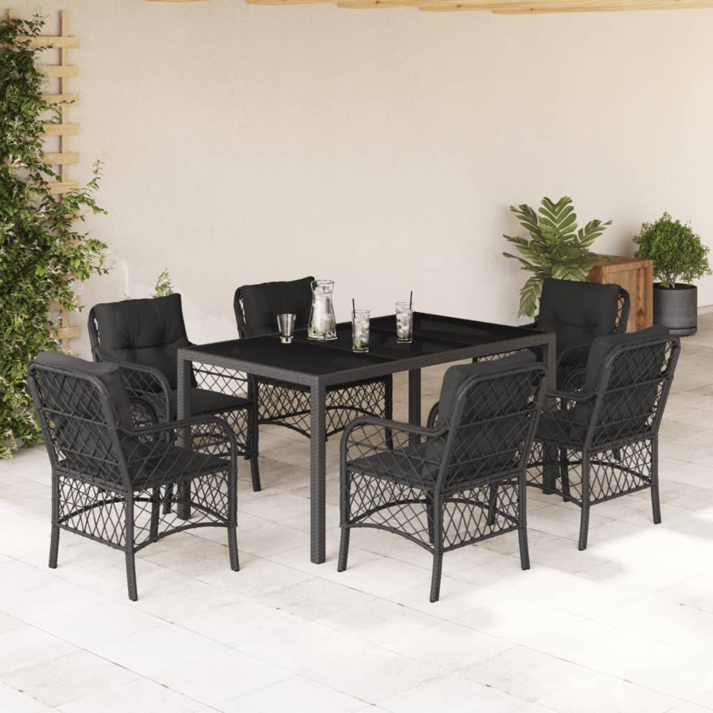 Set Mobilier De Grădină Cu Perne, 5 Piese, , Poliratan