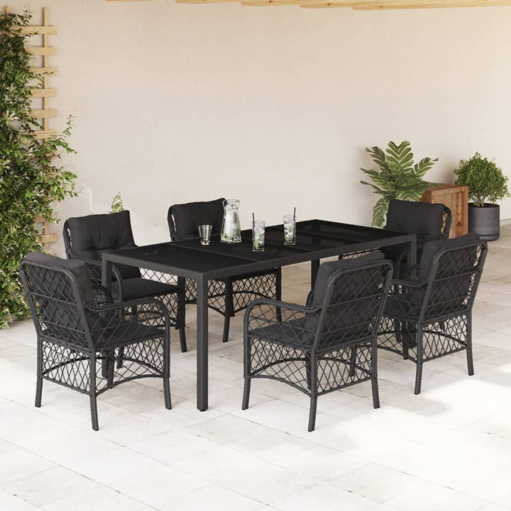 Set Mobilier De Grădină Cu Perne, 5 Piese, , Poliratan