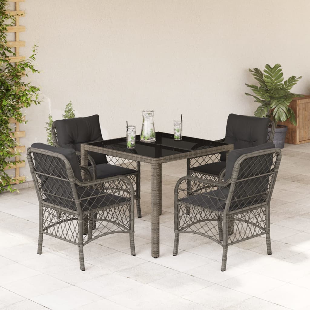 Set Mobilier De Grădină Cu Perne, 5 Piese, , Poliratan