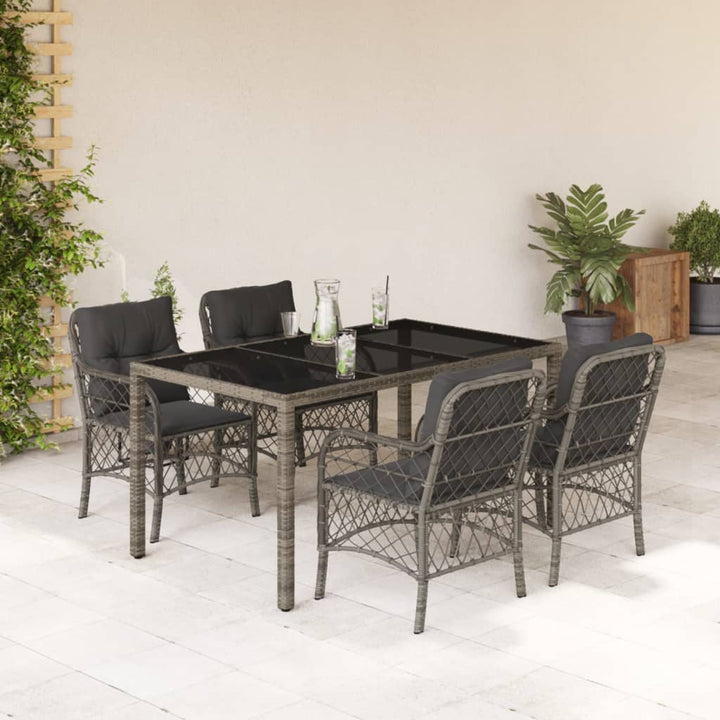 Set Mobilier De Grădină Cu Perne, 5 Piese, , Poliratan
