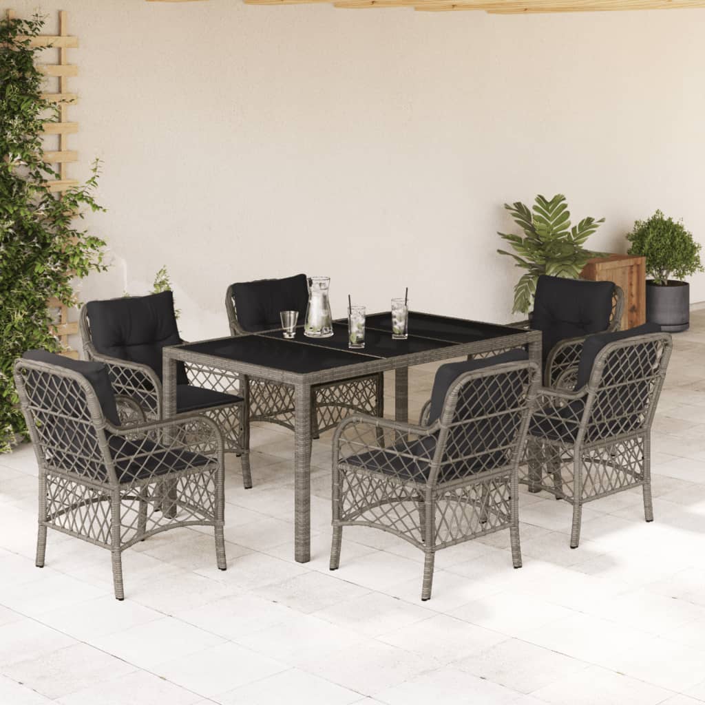 Set Mobilier De Grădină Cu Perne, 5 Piese, , Poliratan