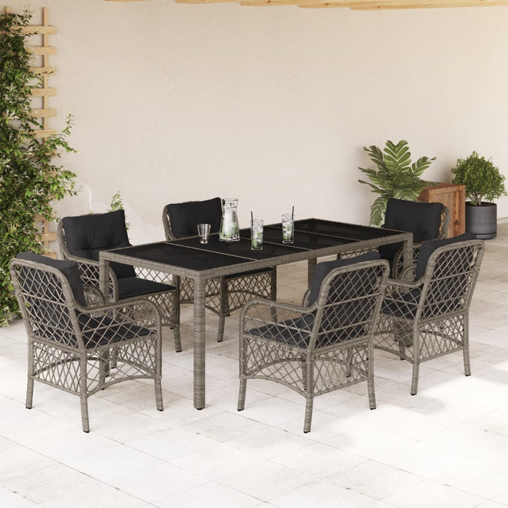 Set Mobilier De Grădină Cu Perne, 5 Piese, , Poliratan