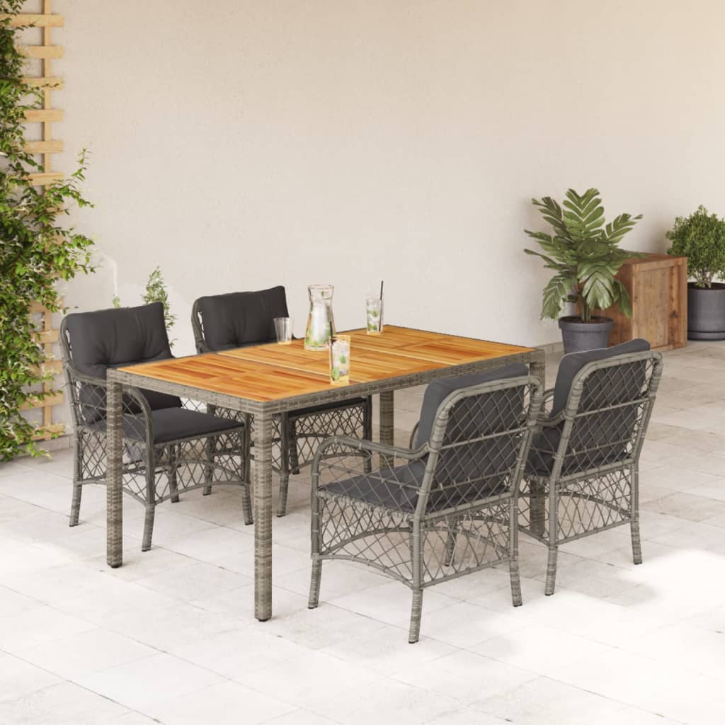 Set Bistro Cu Perne, 3 Piese, Negru, Poliratan