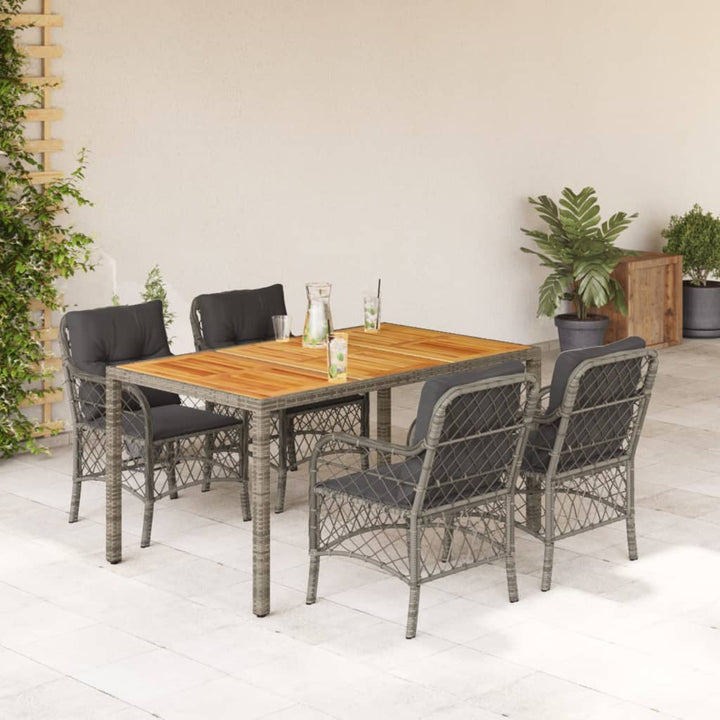 Set Bistro Cu Perne, 3 Piese, Negru, Poliratan