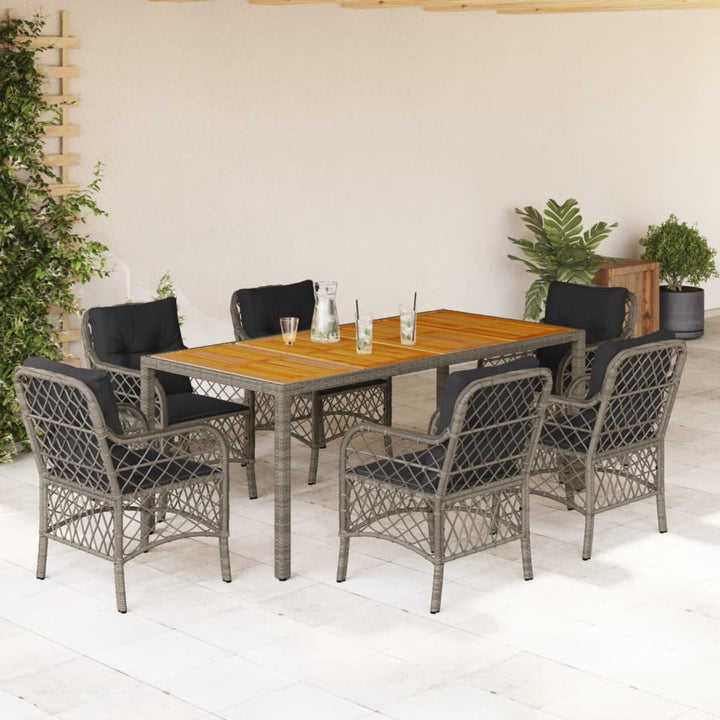 Set Bistro Cu Perne, 3 Piese, Negru, Poliratan