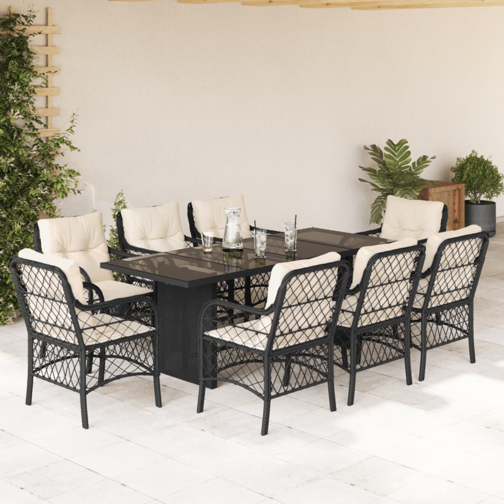 Set Mobilier Pentru Grădină, 7 Piese, Cu Perne, Bej, Poliratan