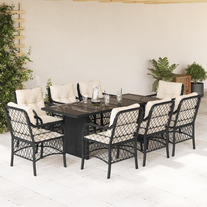 Set Mobilier Pentru Grădină, 7 Piese, Cu Perne, Bej, Poliratan