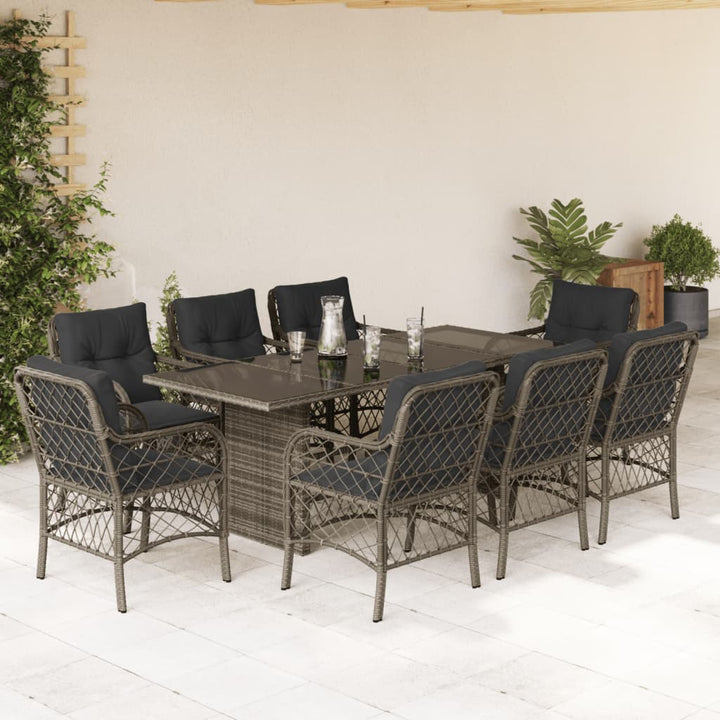Set Mobilier Pentru Grădină, 7 Piese, Cu Perne, Bej, Poliratan
