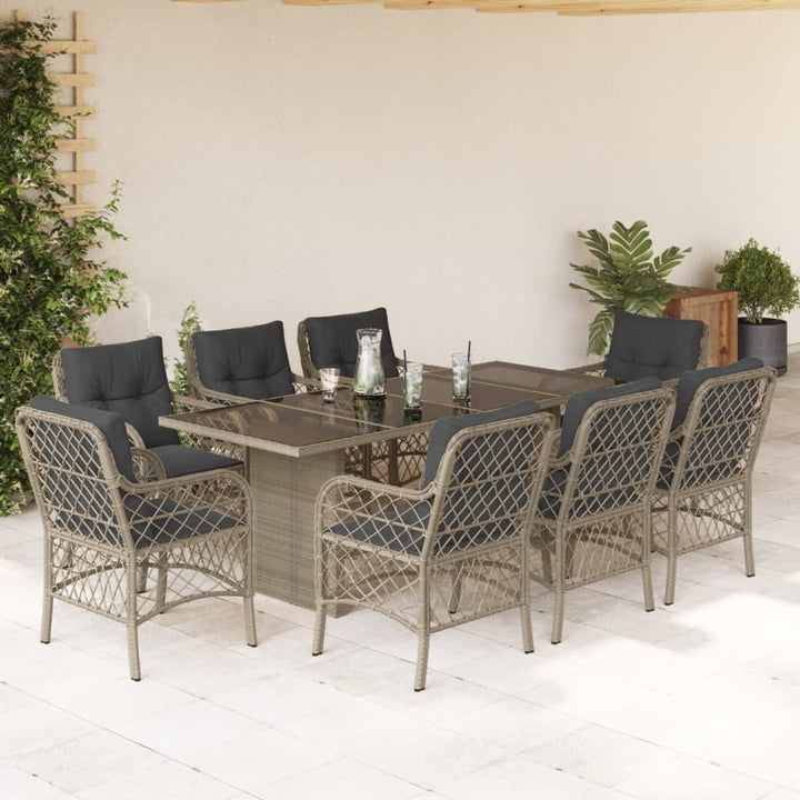 Set Mobilier Pentru Grădină, 7 Piese, Cu Perne, Bej, Poliratan