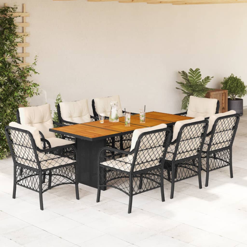 Set Mobilier Pentru Grădină, 7 Piese, Cu Perne, Bej, Poliratan