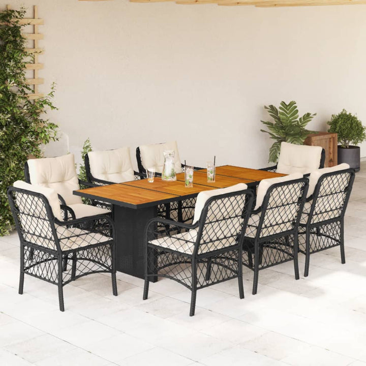 Set Mobilier Pentru Grădină, 7 Piese, Cu Perne, Bej, Poliratan