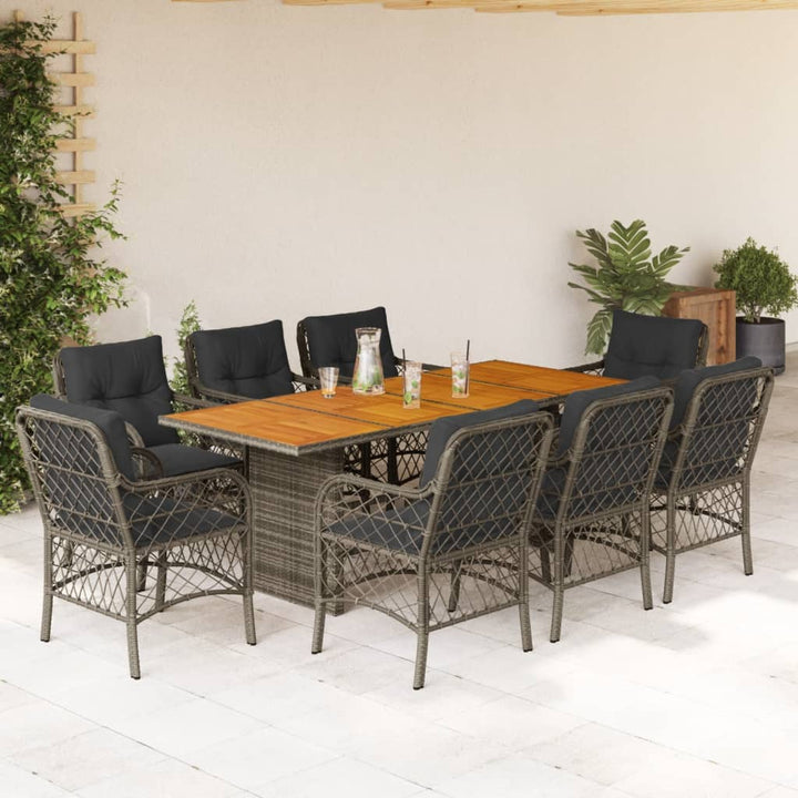 Set Mobilier Pentru Grădină, 7 Piese, Cu Perne, Bej, Poliratan