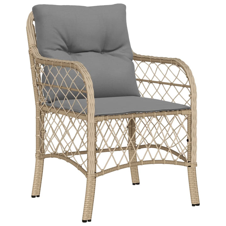 Set Mobilier Pentru Grădină, 7 Piese, Cu Perne, Bej, Poliratan