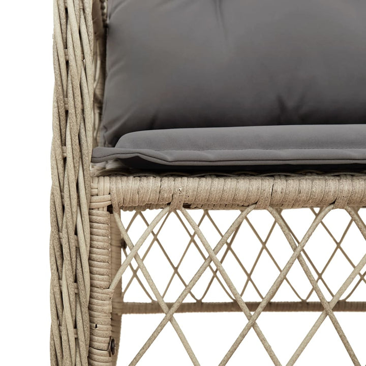 Set Mobilier Pentru Grădină, 7 Piese, Cu Perne, Bej, Poliratan