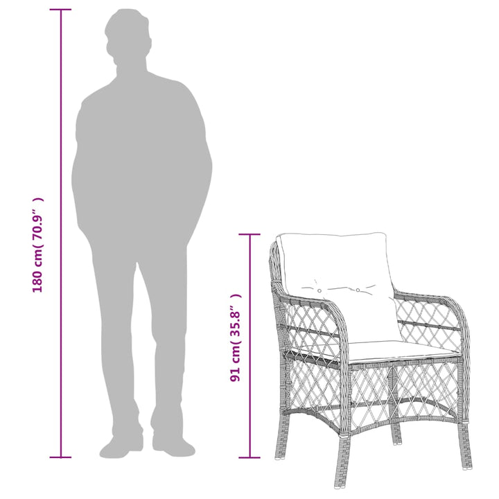 Set Mobilier Pentru Grădină, 7 Piese, Cu Perne, Bej, Poliratan