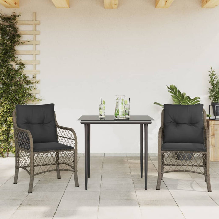 Set Mobilier De Grădină Cu Perne, 5 Piese, Gri, Poliratan