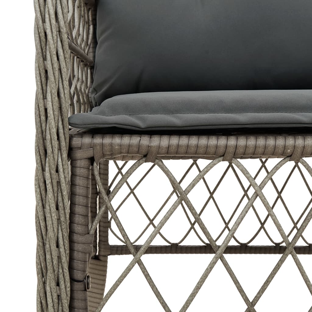 Set Mobilier De Grădină Cu Perne, 5 Piese, Gri, Poliratan