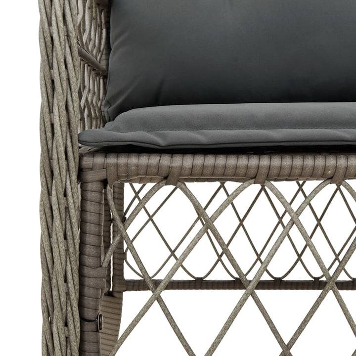 Set Mobilier De Grădină Cu Perne, 5 Piese, Gri, Poliratan