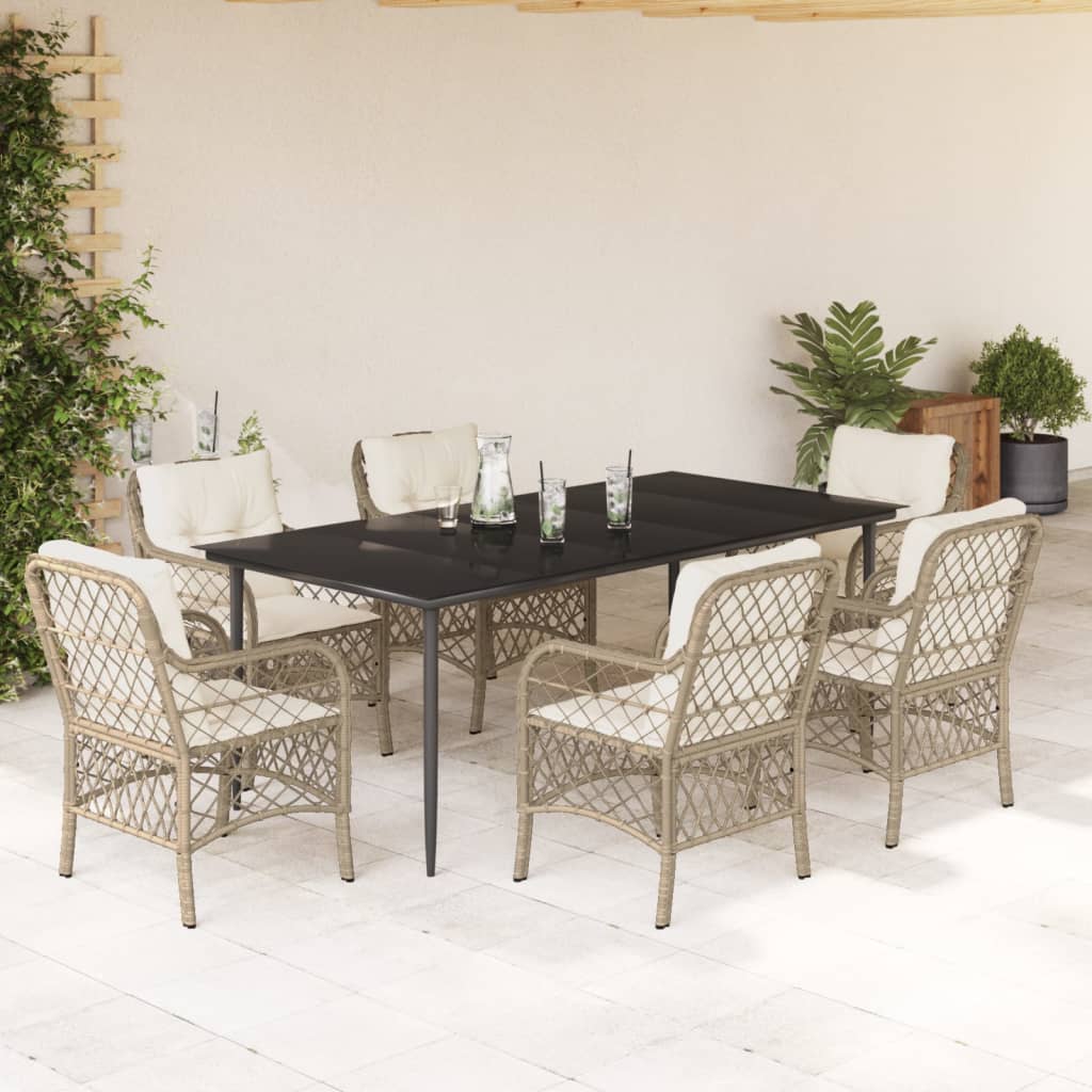 Set Mobilier De Grădină Cu Perne, 5 Piese, Bej, Poliratan