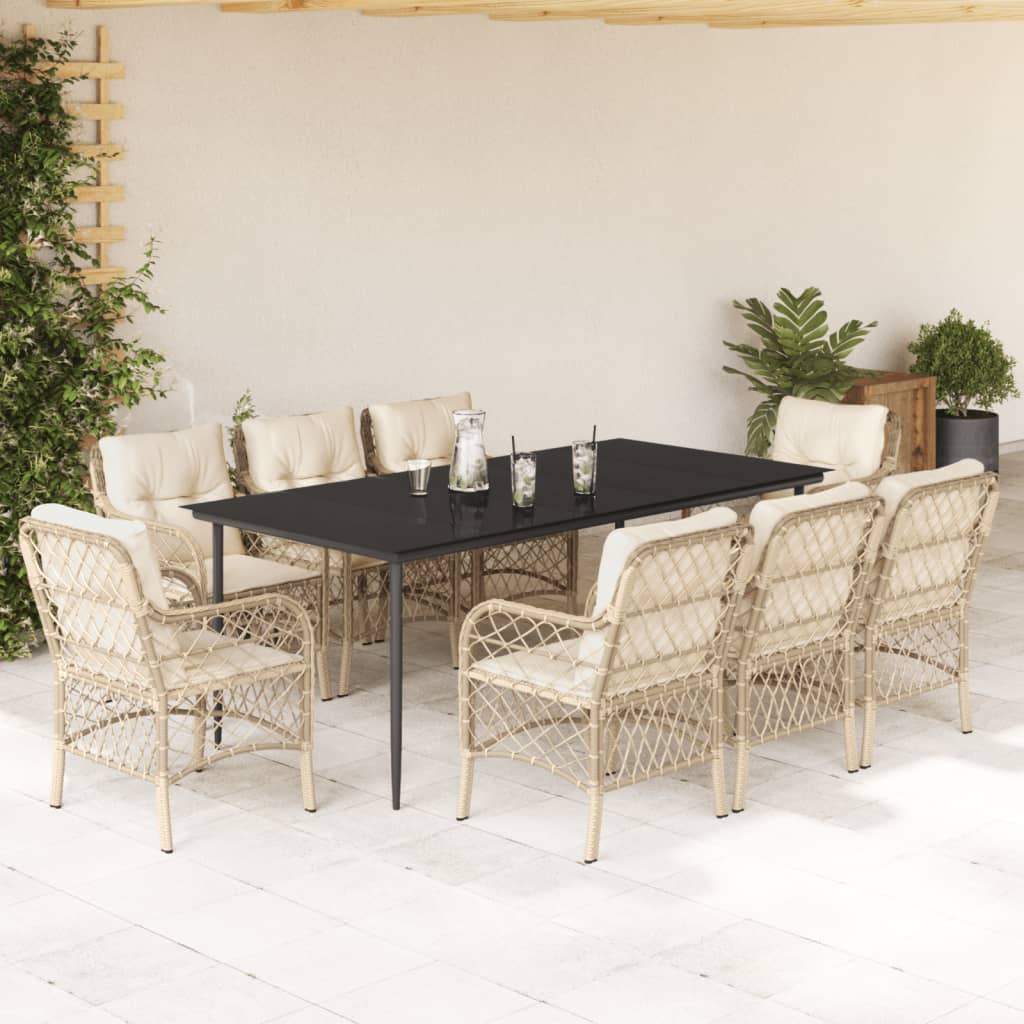 Set Mobilier De Grădină Cu Perne, 5 Piese, Bej, Poliratan