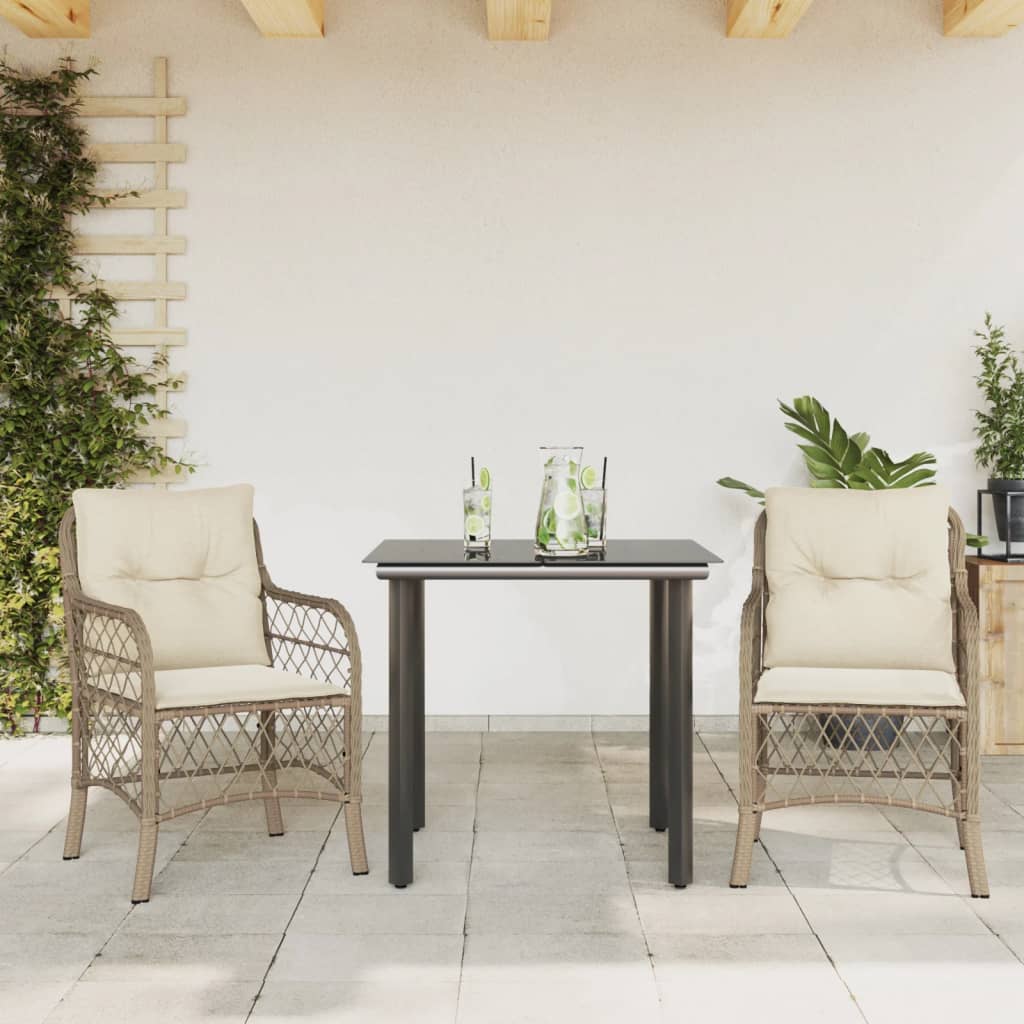 Set Mobilier De Grădină Cu Perne, 5 Piese, Bej, Poliratan