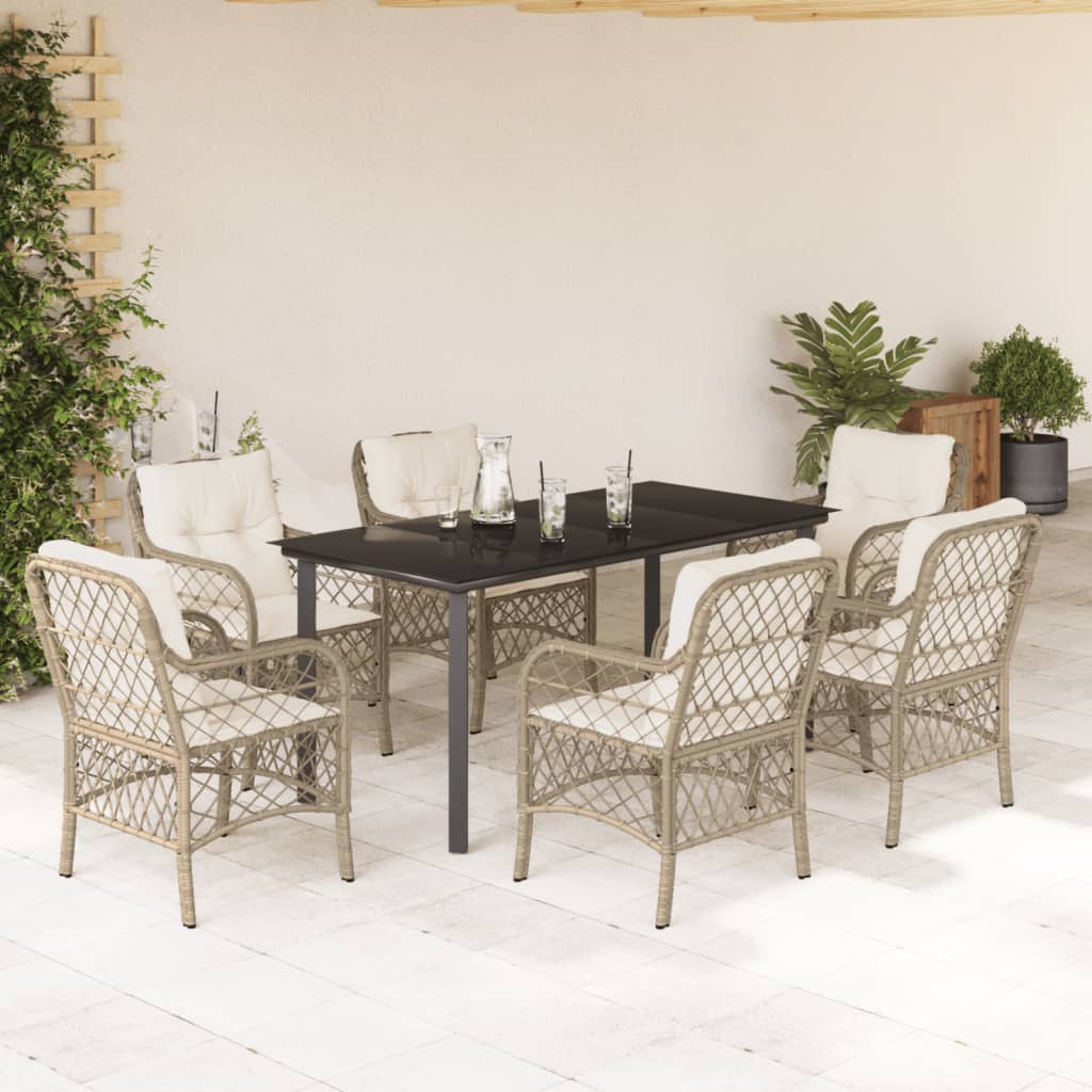 Set Mobilier De Grădină Cu Perne, 5 Piese, Bej, Poliratan