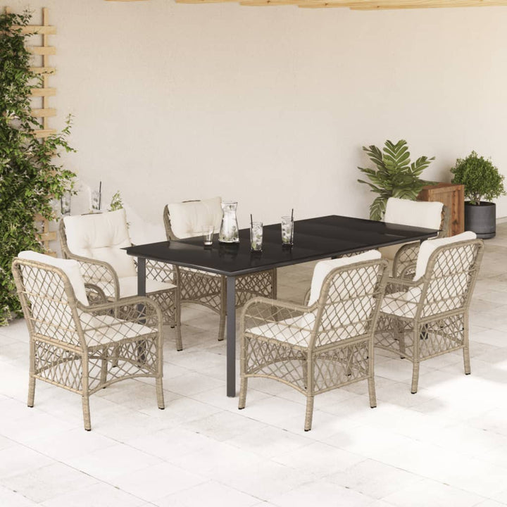 Set Mobilier De Grădină Cu Perne, 5 Piese, Bej, Poliratan