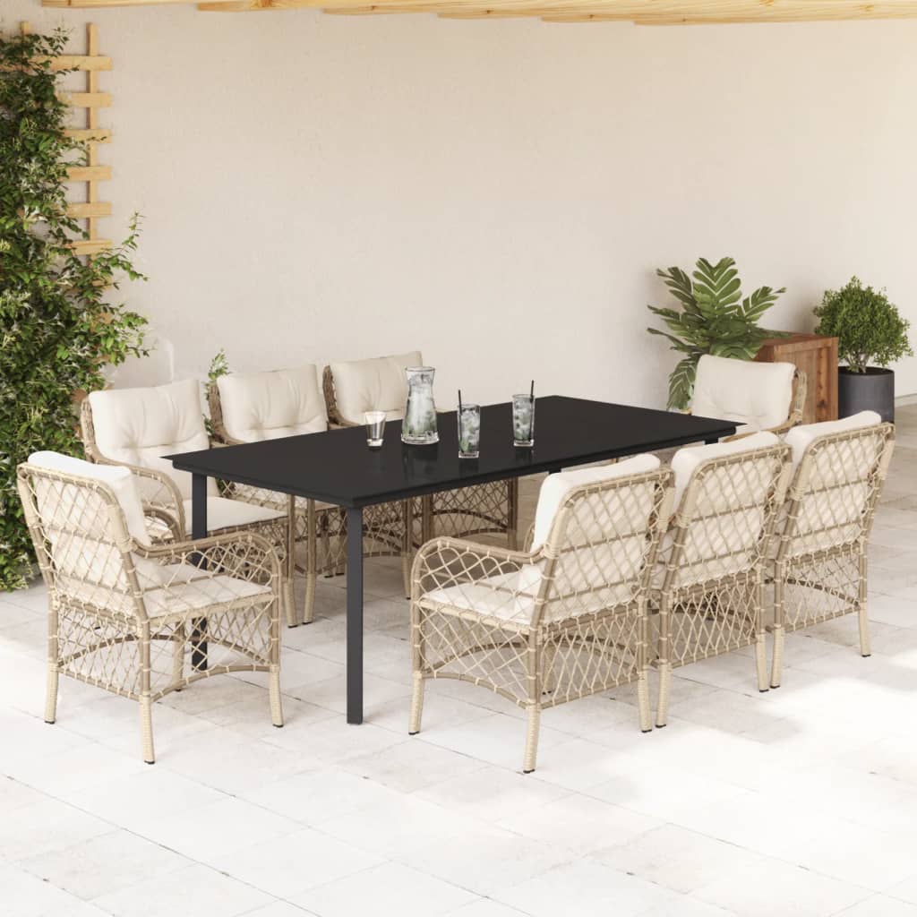 Set Mobilier De Grădină Cu Perne, 5 Piese, Bej, Poliratan
