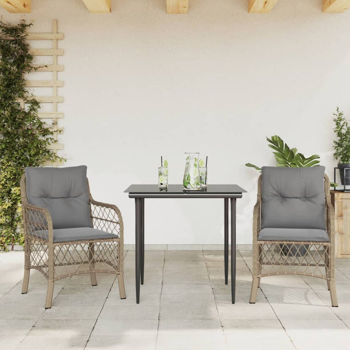 Set Mobilier Pentru Grădină, 5 Piese, Cu Perne, Bej, Poliratan