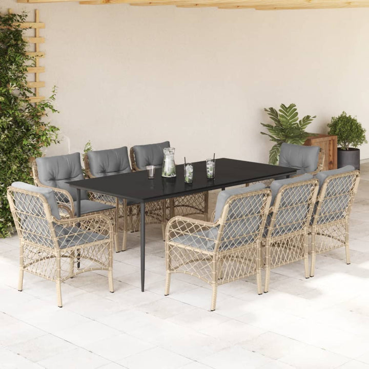 Set Mobilier Pentru Grădină, 5 Piese, Cu Perne, Bej, Poliratan