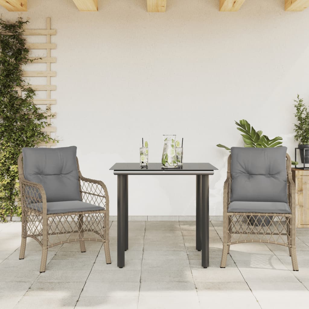 Set Mobilier Pentru Grădină, 5 Piese, Cu Perne, Bej, Poliratan