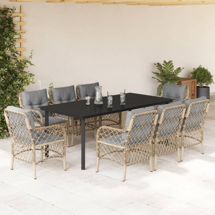 Set Mobilier Pentru Grădină, 5 Piese, Cu Perne, Bej, Poliratan
