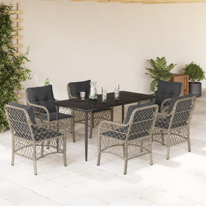 Set Mobilier De Grădină Cu Perne, 5 Piese Gri Deschis Poliratan