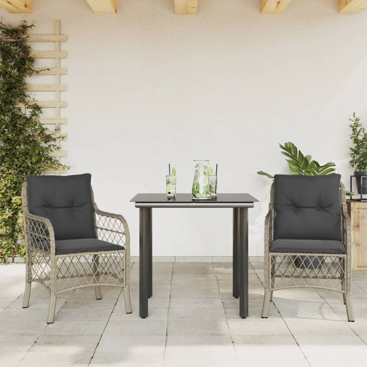 Set Mobilier De Grădină Cu Perne, 5 Piese Gri Deschis Poliratan