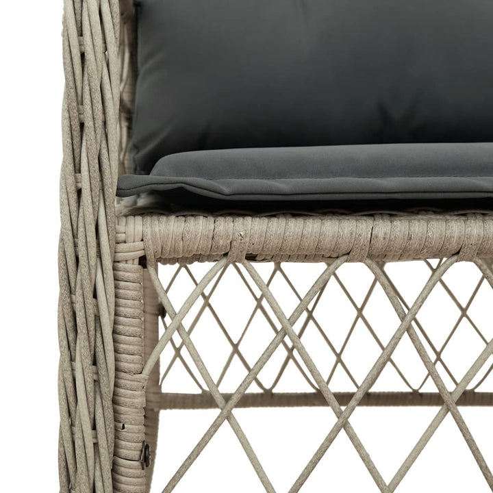 Set Mobilier De Grădină Cu Perne, 5 Piese Gri Deschis Poliratan