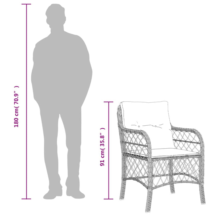 Set Mobilier De Grădină Cu Perne, 5 Piese Gri Deschis Poliratan
