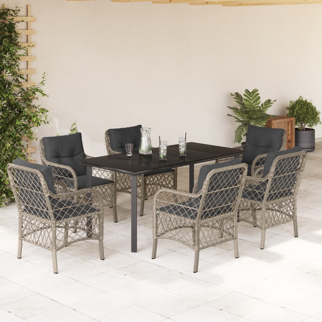 Set Mobilier De Grădină Cu Perne, 5 Piese Gri Deschis Poliratan