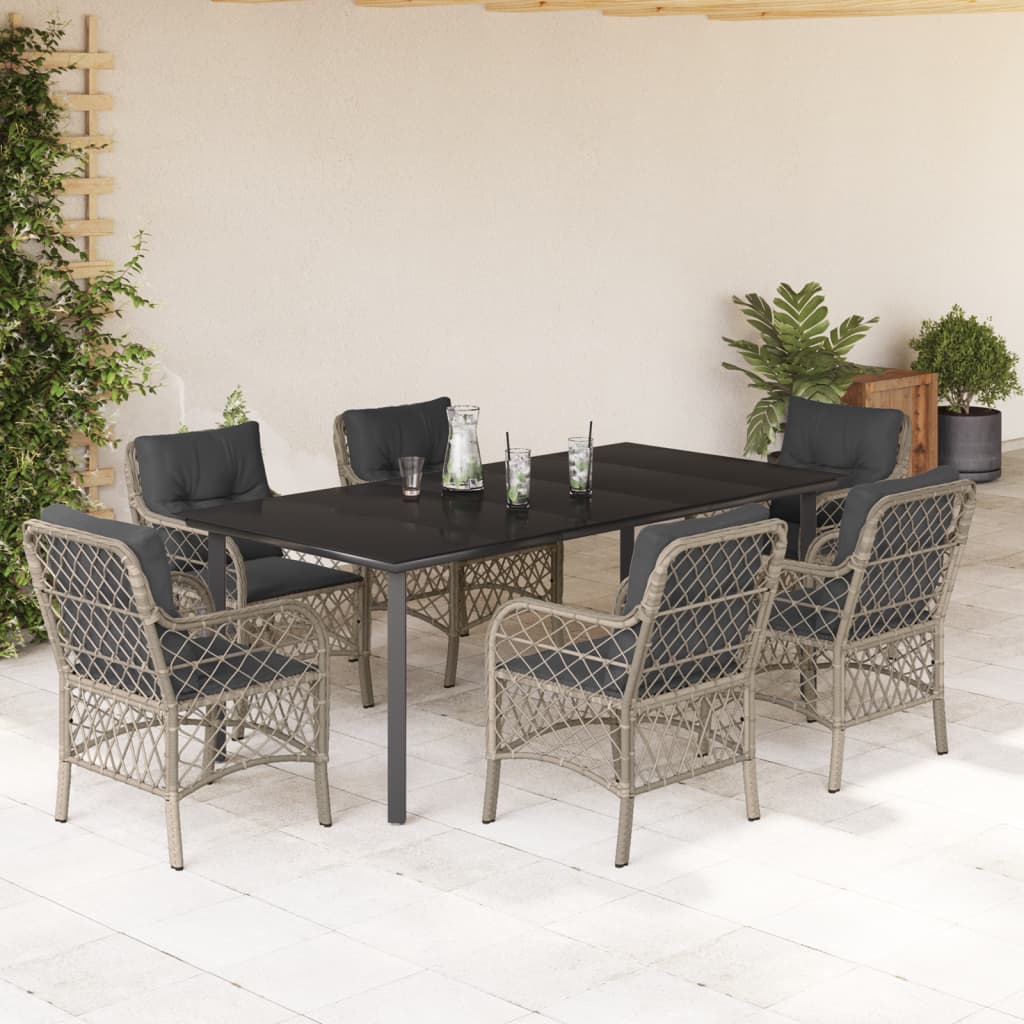 Set Mobilier De Grădină Cu Perne, 5 Piese Gri Deschis Poliratan