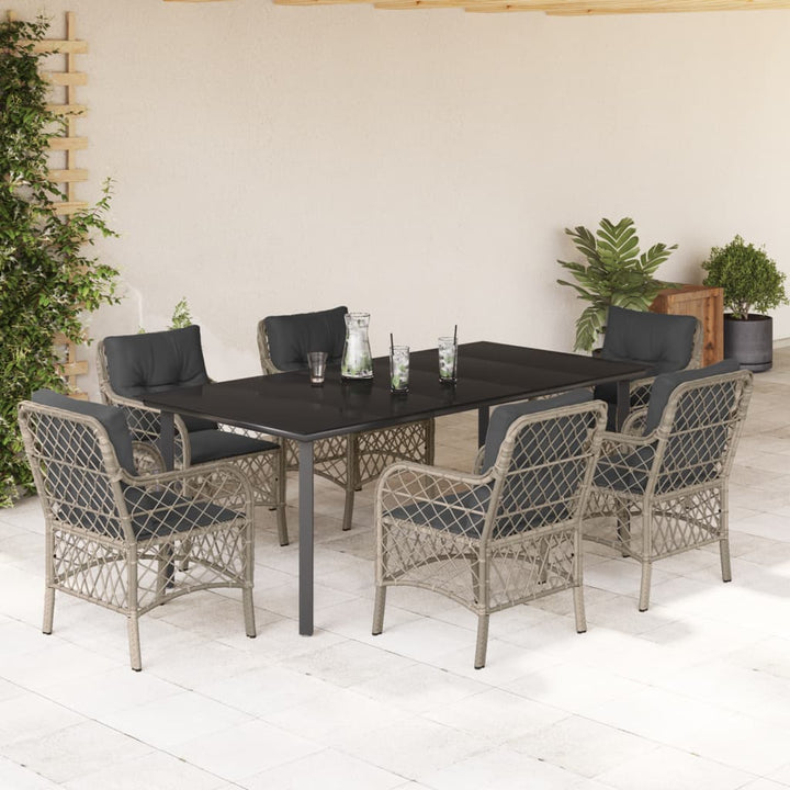 Set Mobilier De Grădină Cu Perne, 5 Piese Gri Deschis Poliratan