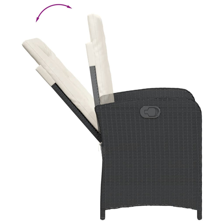 Set Mobilier De Grădină Cu Perne, 5 Piese, Negru, Poliratan Negru Și Crem