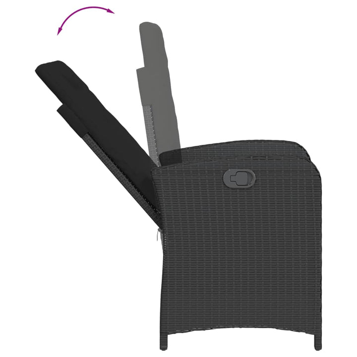Set Mobilier De Grădină Cu Perne, 9 Piese, , Poliratan Negru