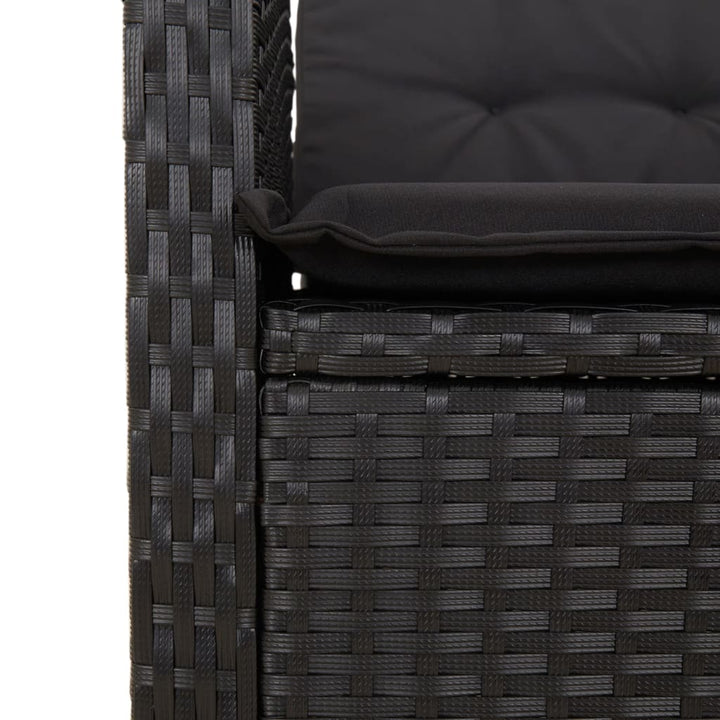 Set Mobilier De Grădină Cu Perne, 9 Piese, , Poliratan Negru