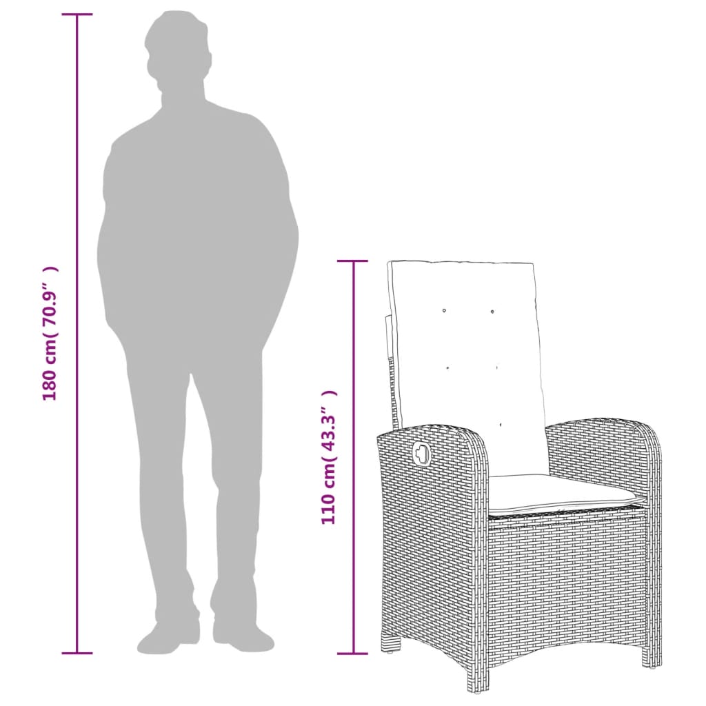 Set Mobilier De Grădină Cu Perne, 9 Piese, , Poliratan Negru