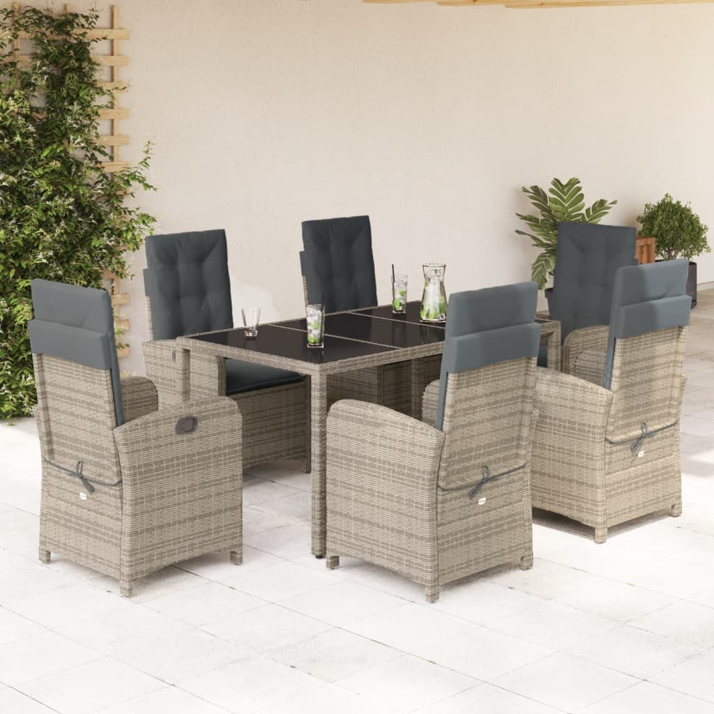 Set Mobilier De Grădină Cu Perne, 3 Piese, , Poliratan Gri