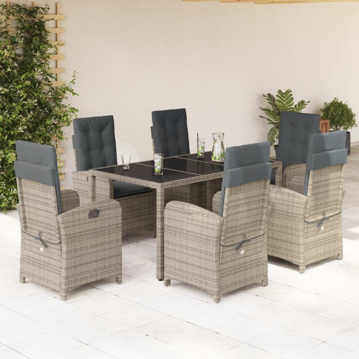 Set Mobilier De Grădină Cu Perne, 3 Piese, , Poliratan Gri