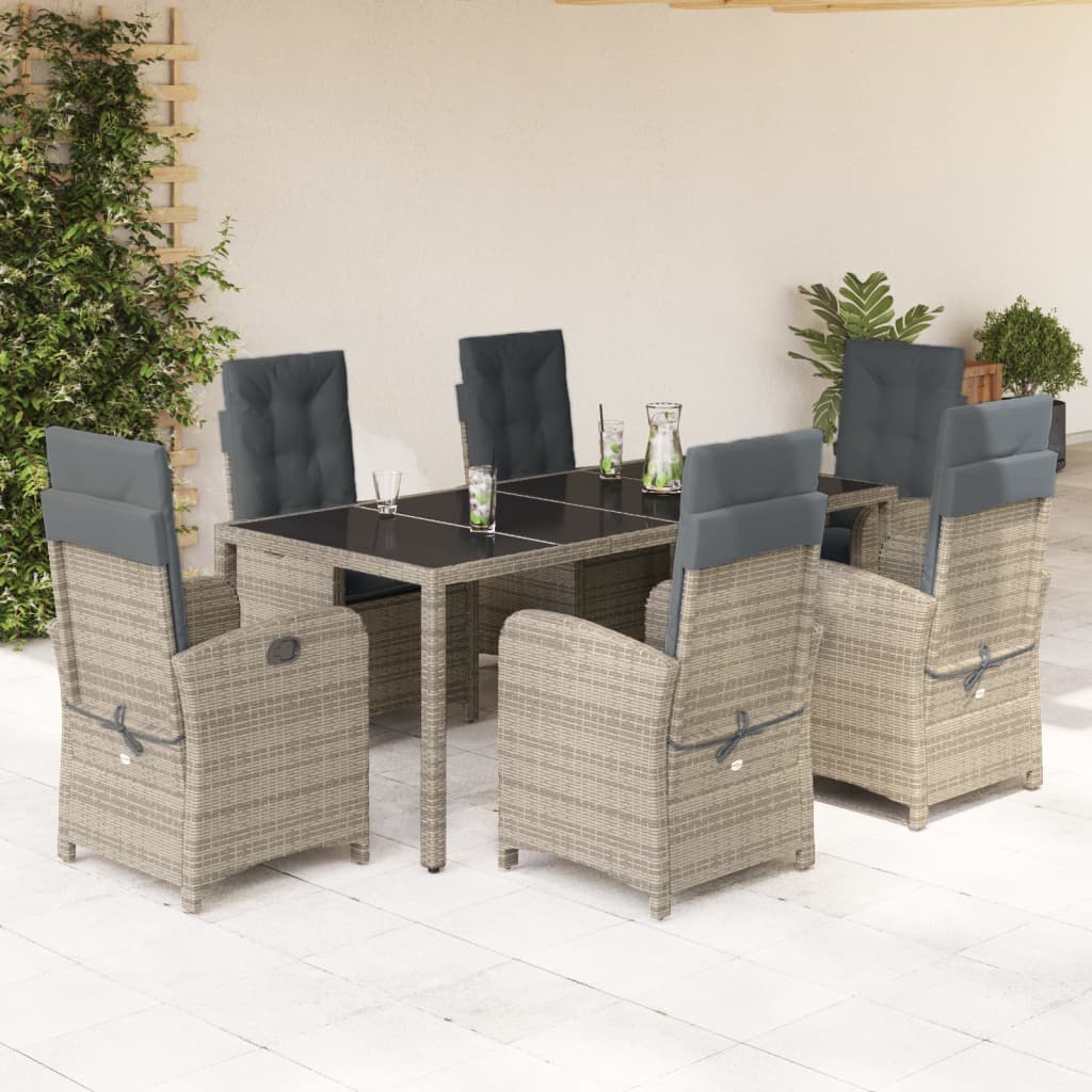 Set Mobilier De Grădină Cu Perne, 3 Piese, , Poliratan Gri