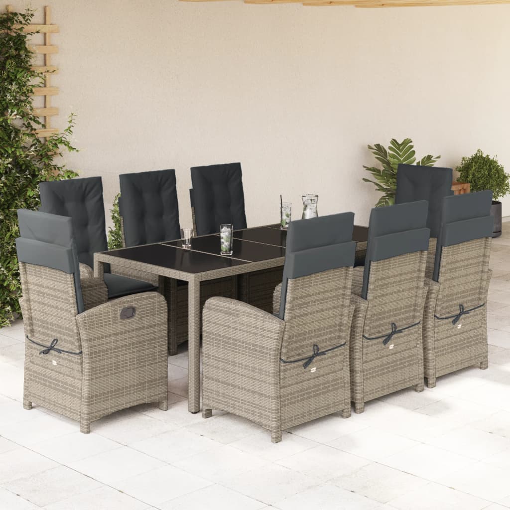Set Mobilier De Grădină Cu Perne, 3 Piese, , Poliratan Gri