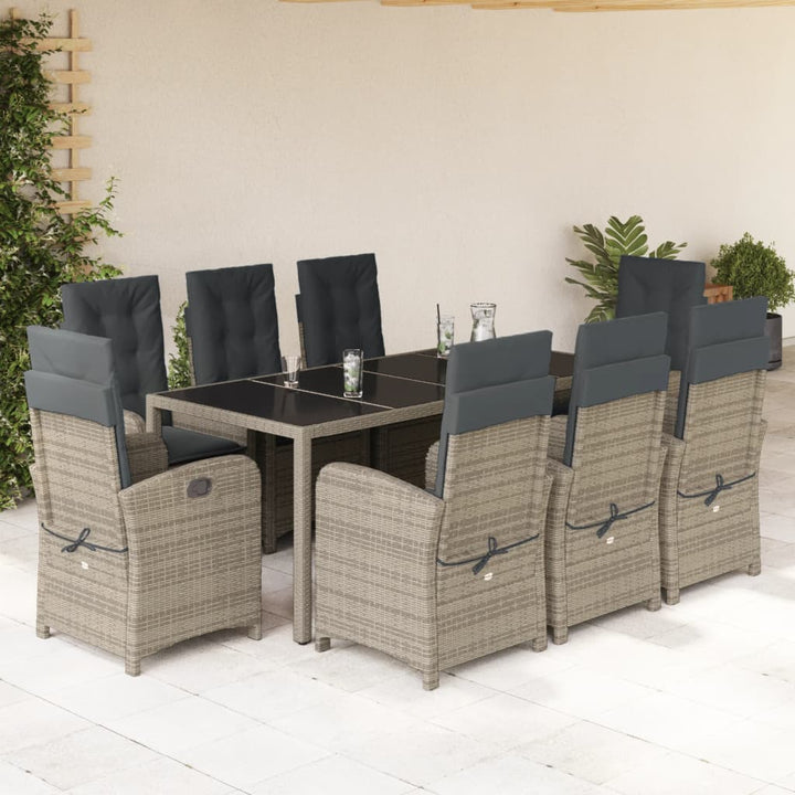 Set Mobilier De Grădină Cu Perne, 3 Piese, , Poliratan Gri