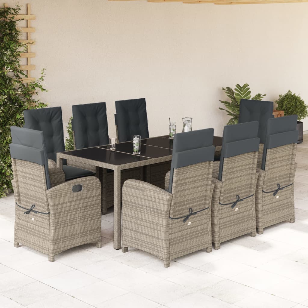 Set Mobilier De Grădină Cu Perne, 3 Piese, , Poliratan Gri