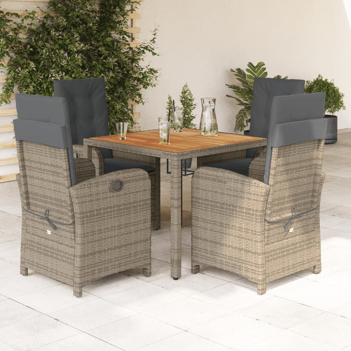 Set Mobilier De Grădină Cu Perne, 7 Piese, , Poliratan Gri